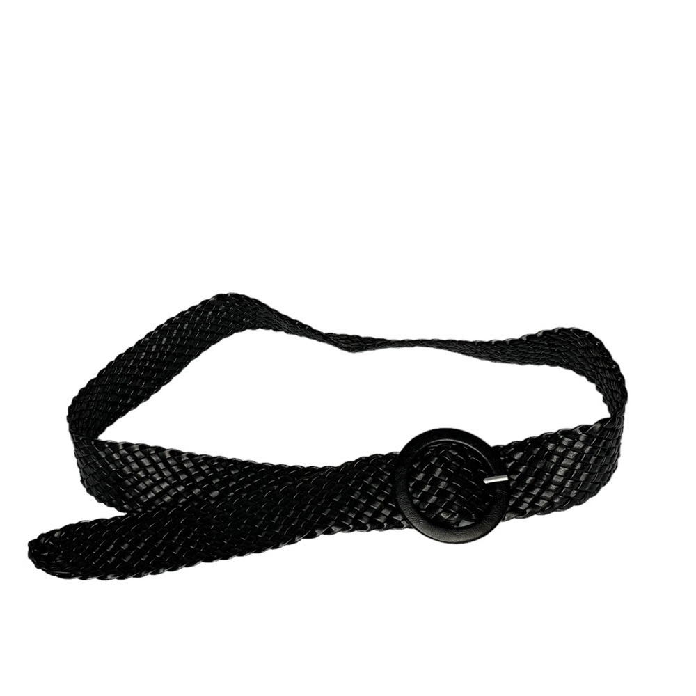 Unbranded black vinyl‎ braided belt. L/XL